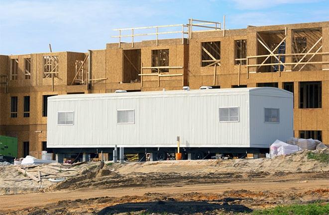 construction site with mobile office rentals in Costa Mesa